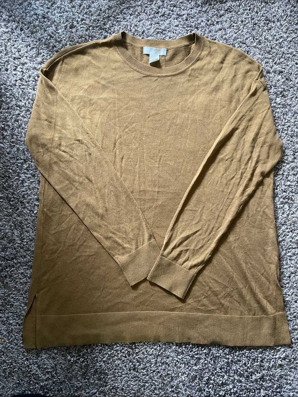 H&M Long Sleeve Golden Tone Crewneck Tunic